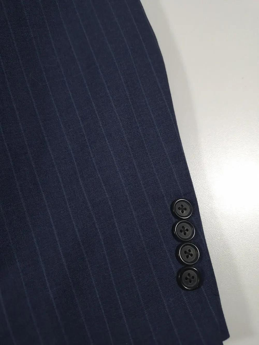 Brooks Brothers Suit Jacket Mens 44R Blue Wool Stripe 1818 Regent Drago Italy